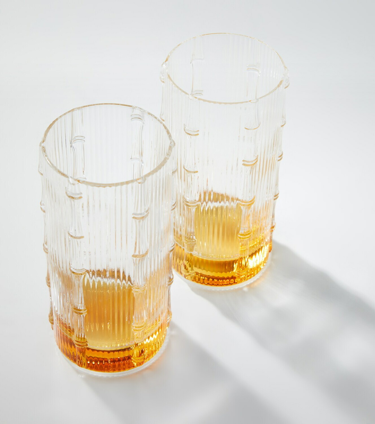 La DoubleJ Bamboo set of 2 crystal highball glasses