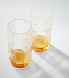 La DoubleJ Bamboo set of 2 crystal highball glasses