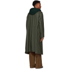 Toga Virilis Green Wool Panel Duffle Coat