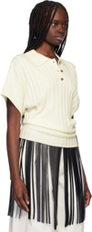 RECTO Off-White Dolman Sleeves Knit Polo