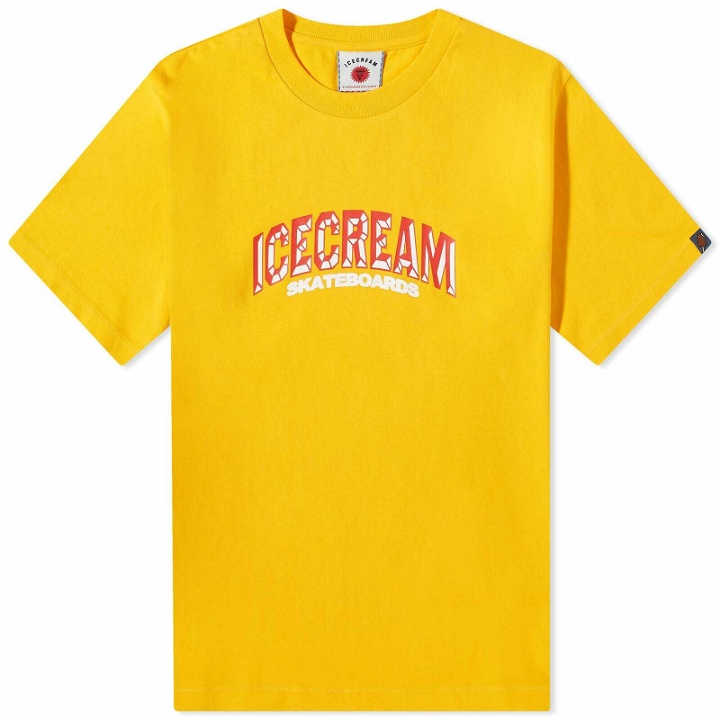 Photo: ICECREAM Men's Brick Logo T-Shirt in Orange
