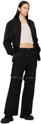 Dion Lee Black Straight-Leg Cargo Pants