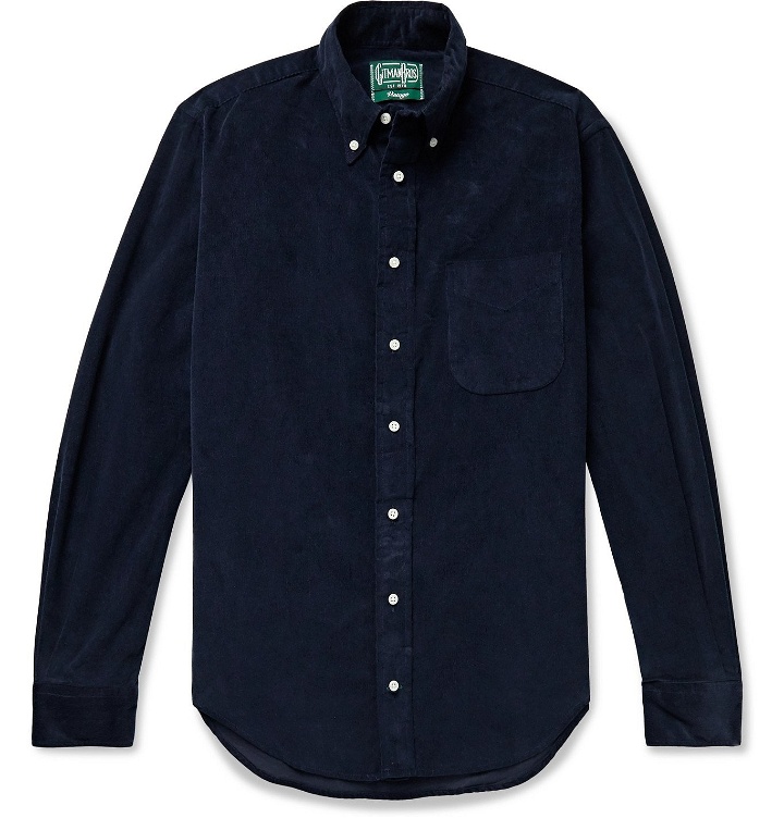 Photo: Gitman Vintage - Slim-Fit Button-Down Collar Cotton-Corduroy Shirt - Blue