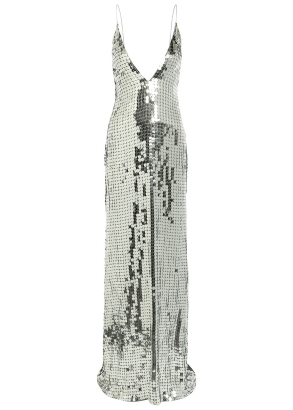 Photo: The New Arrivals Ilkyaz Ozel Claudie Sequin-embellished Maxi Dress Grey