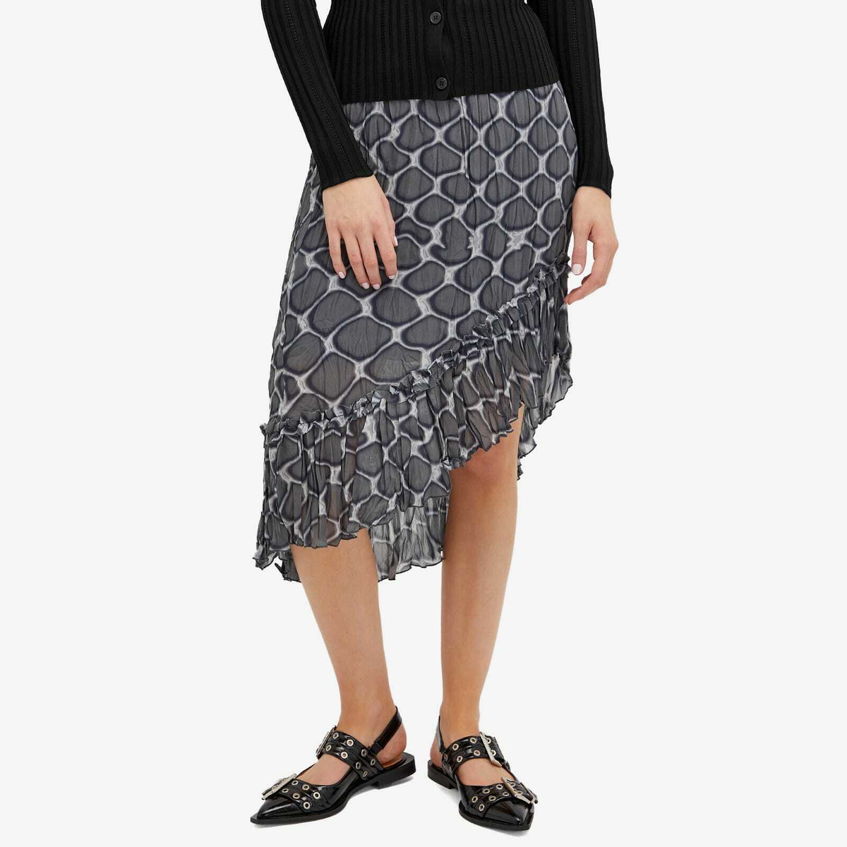 Wood Wood Women's Clover Midi Skirt in Fence Artwork