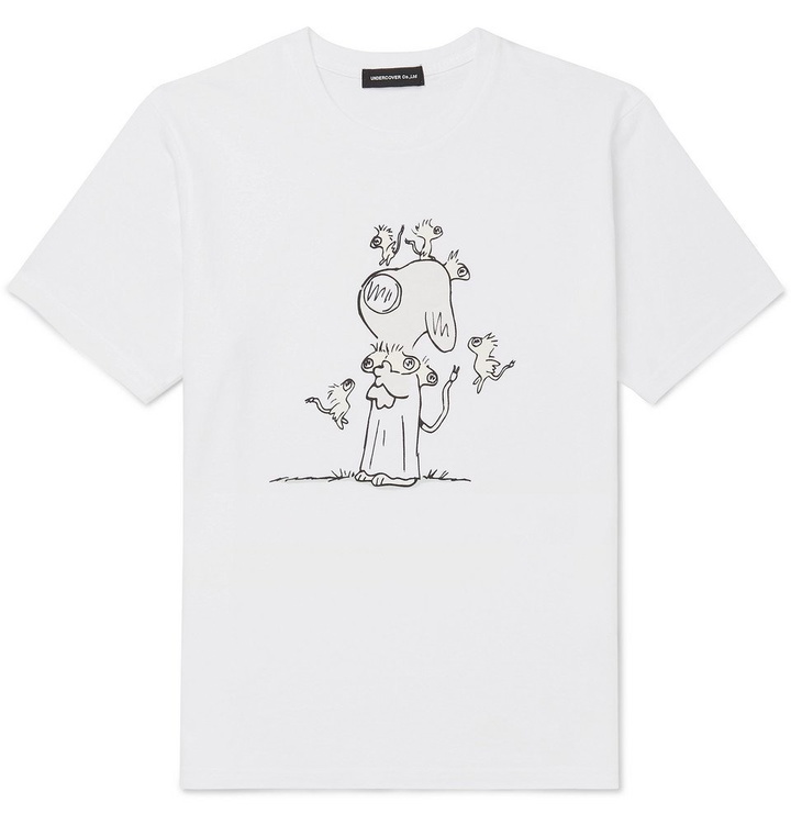 Photo: Undercover - Printed Cotton-Jersey T-Shirt - White