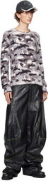 Acne Studios Gray Embroidered Leather Pants