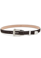 Khaite Lucca Suede Belt Dark Brown