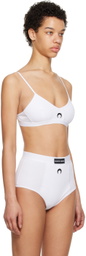 Marine Serre White Embroidered Bra