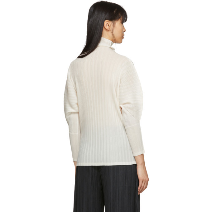 Pleats Please Issey Miyake Off-White Rib Pleats Oversized