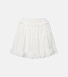 Balmain Ruffled poplin miniskirt