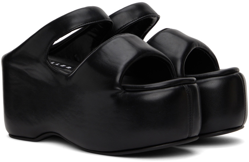 simon miller バブルウェッジプラットフォームサンダル Simon Miller Black Bubble Flat Sandals Simon Miller