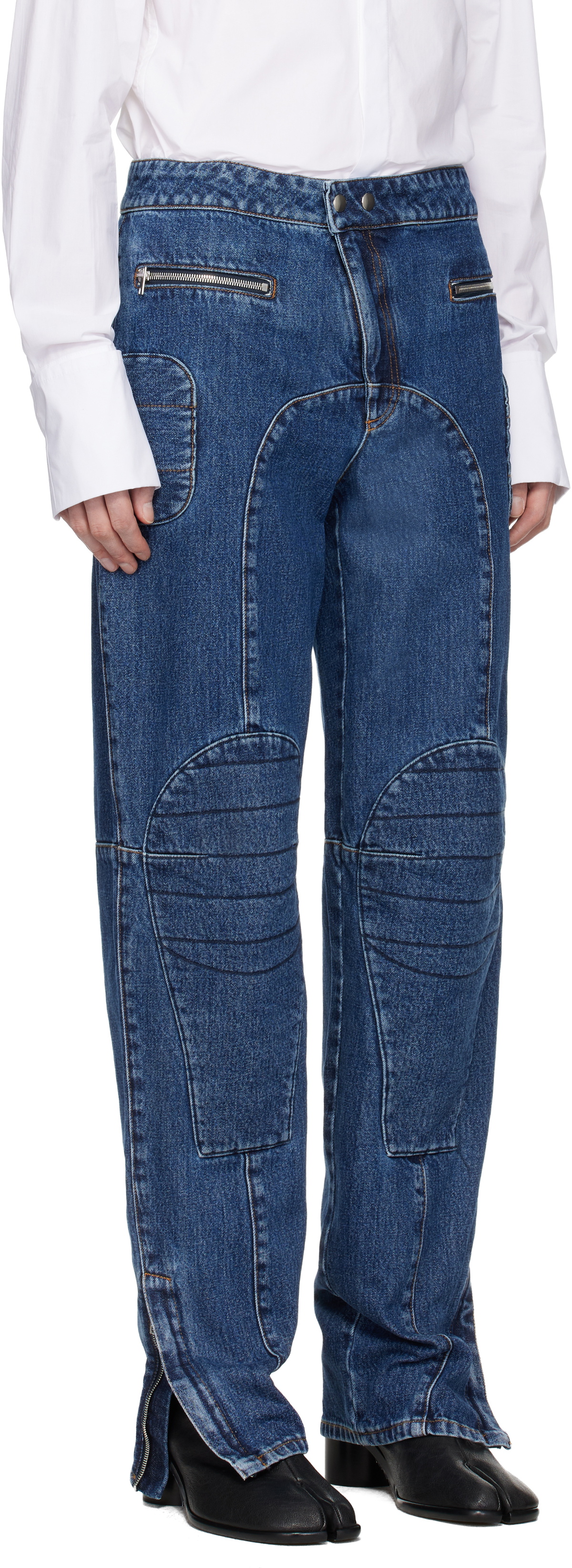 Jean Paul Gaultier Blue Patchwork Jeans