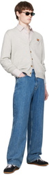 Maison Kitsuné Gray Fox Head Patch Regular Cardigan