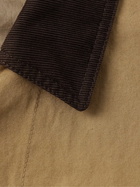 The Row - Frank Corduroy-Trimmed Brushed-Cotton Jacket - Brown
