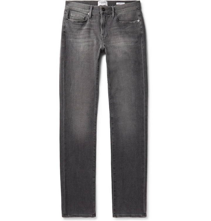 Photo: FRAME - L'Homme Slim-Fit Stretch-Denim Jeans - Anthracite