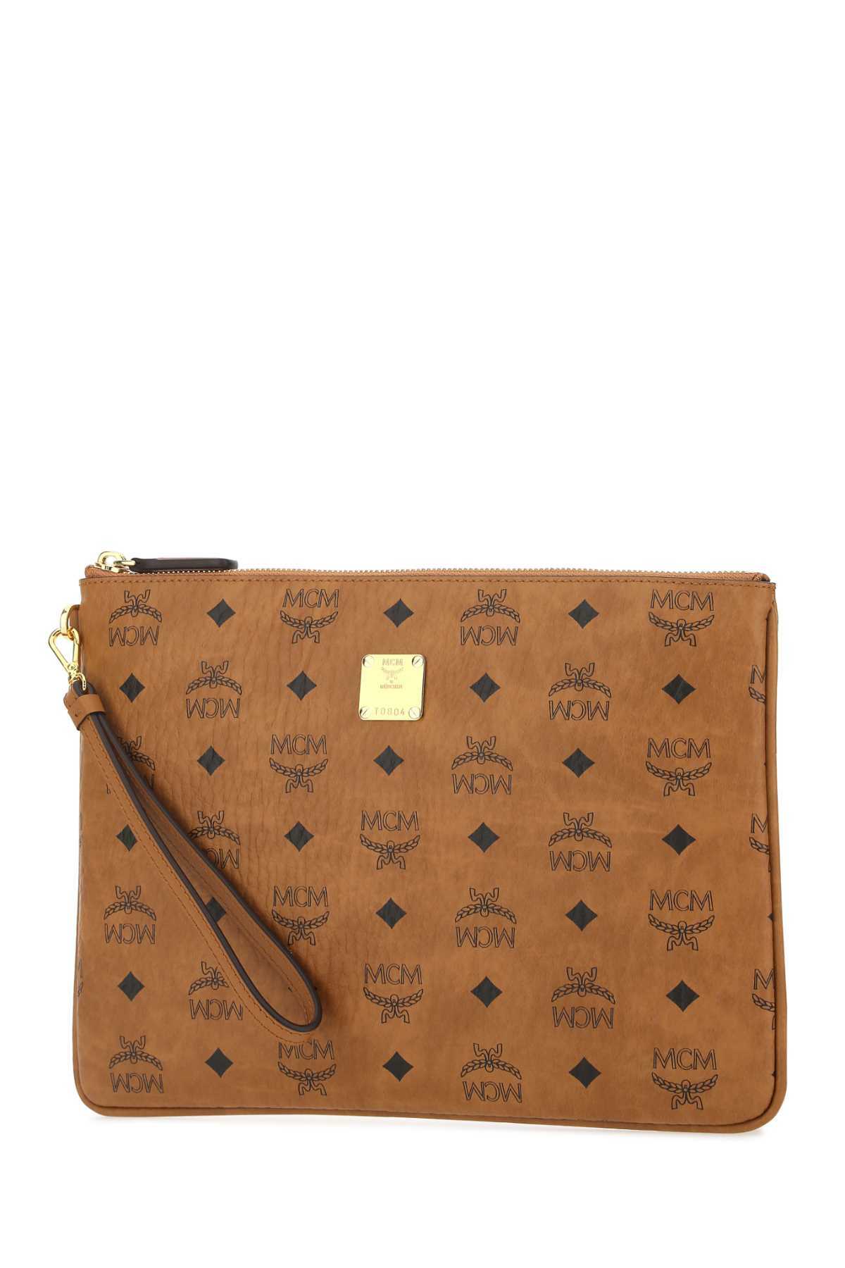 MCM Printed Canvas Clutch
