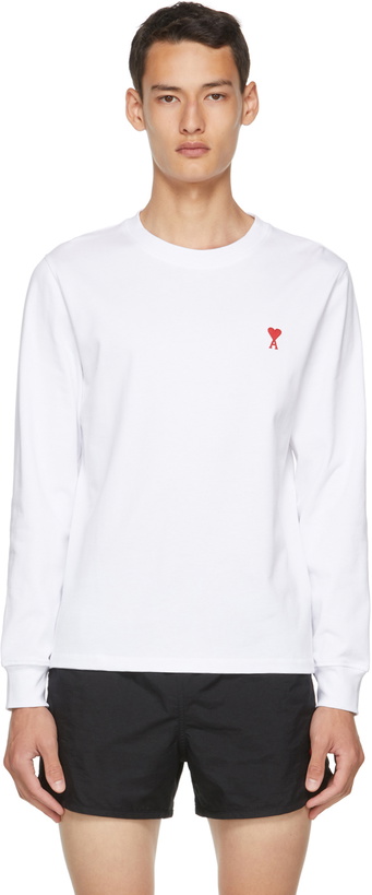 Photo: AMI Alexandre Mattiussi White Ami De Coeur Long Sleeve T-Shirt