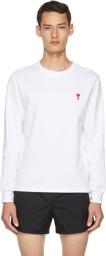 AMI Alexandre Mattiussi White Ami De Coeur Long Sleeve T-Shirt