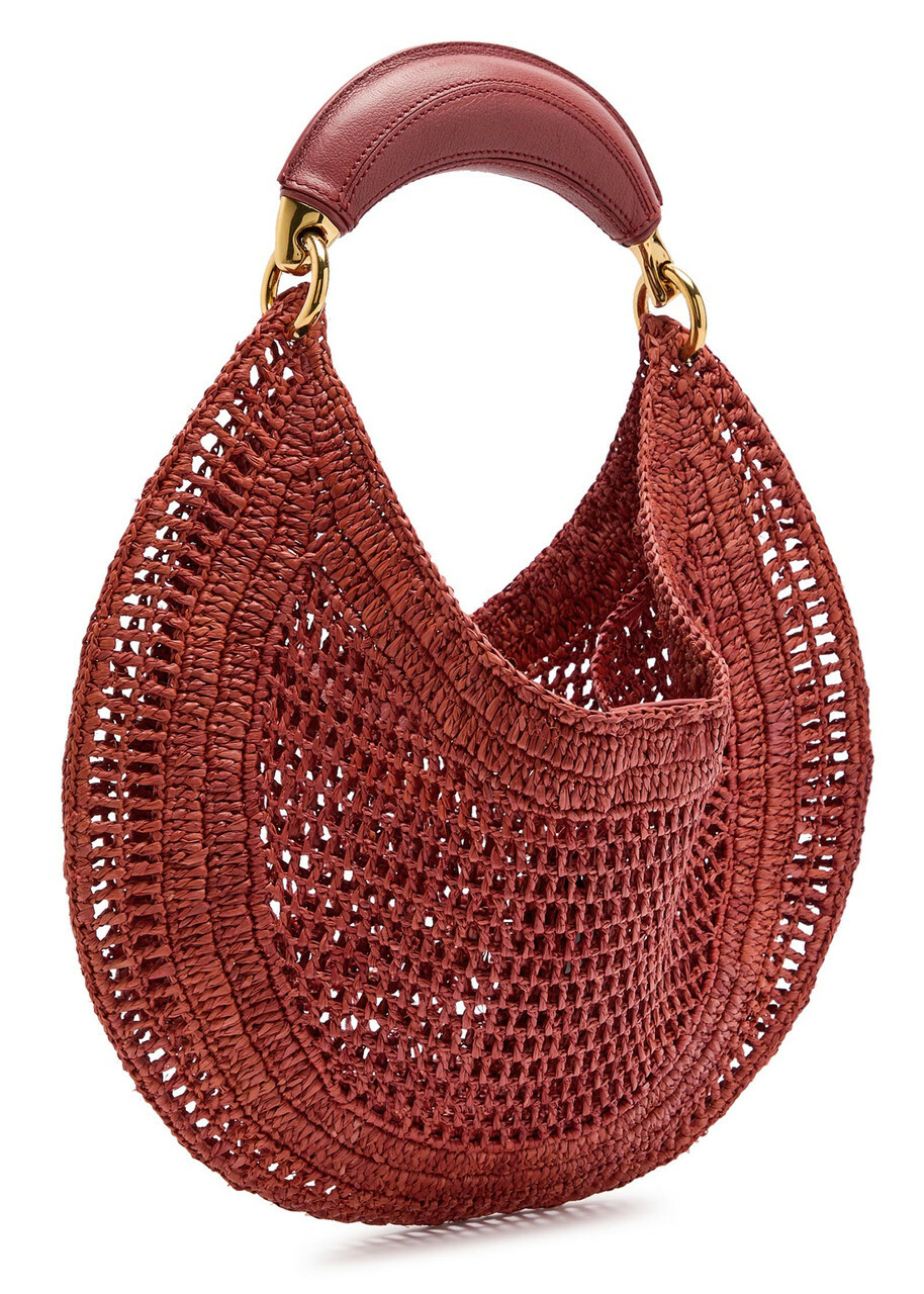 Chloe Summer Banana Logo Raffia Shoulder bag - Red - One Size