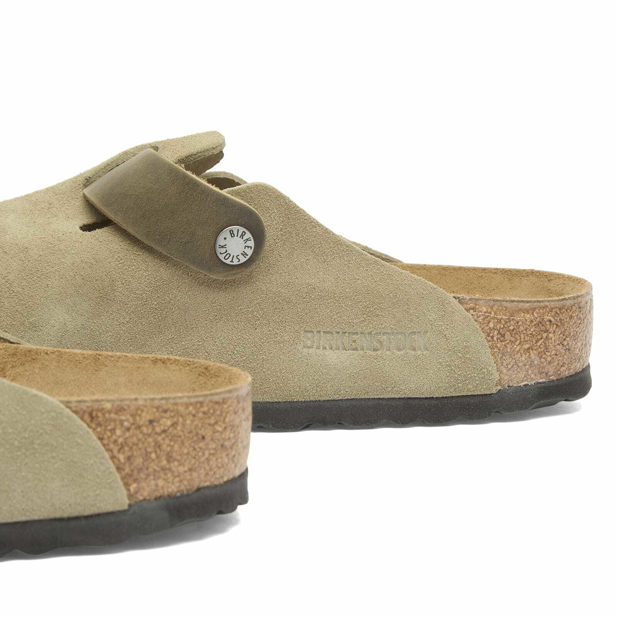 Birkenstock Men's Boston Clog - Faded Khaki Suede/Leather