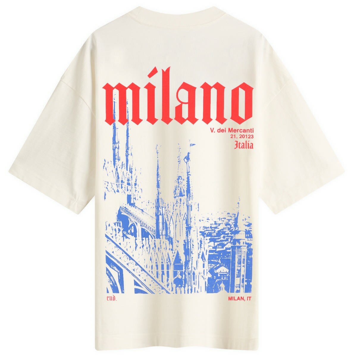 END. City Series 2.0 Milan T-Shirt in Ecru