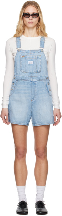 Photo: Levi's Blue Utility Short Denim Overalls