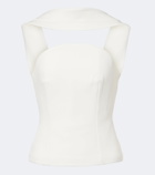 Roland Mouret Scarf-detail crêpe corset top