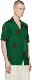 Dries Van Noten Green Printed Shirt