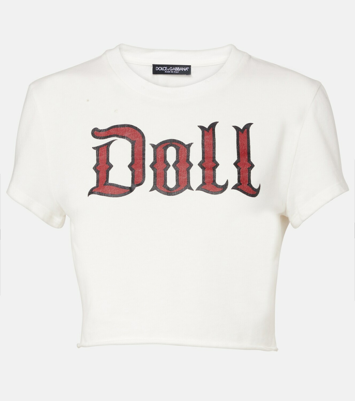 Dolce&Gabbana Printed cropped cotton jersey T-shirt