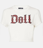 Dolce&Gabbana Printed cropped cotton jersey T-shirt