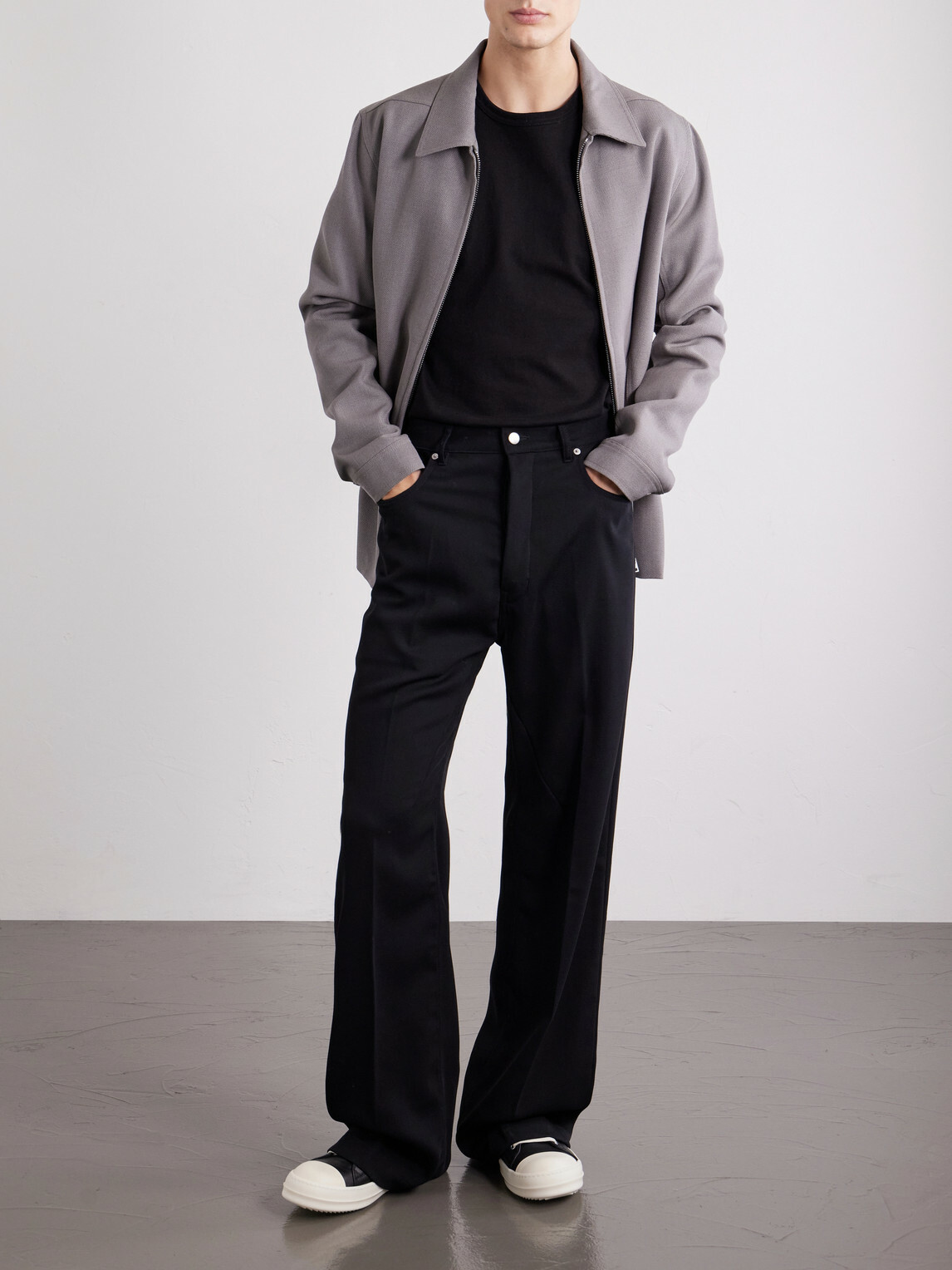 Rick Owens - Geth Wide-Leg Wool Jeans - Black