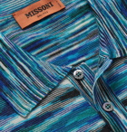 Missoni - Space-Dyed Wool-Blend Polo Shirt - Blue