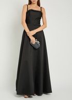 Roland Mouret Curved Crystal-embellished Taffeta Gown Black