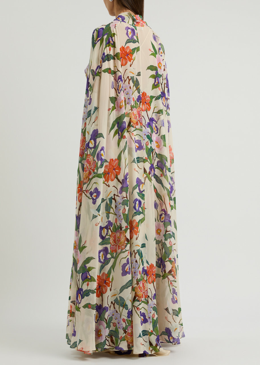 Borgo DE Nor Ara Floral-print Silk-chiffon Cape - Multicoloured - One Size