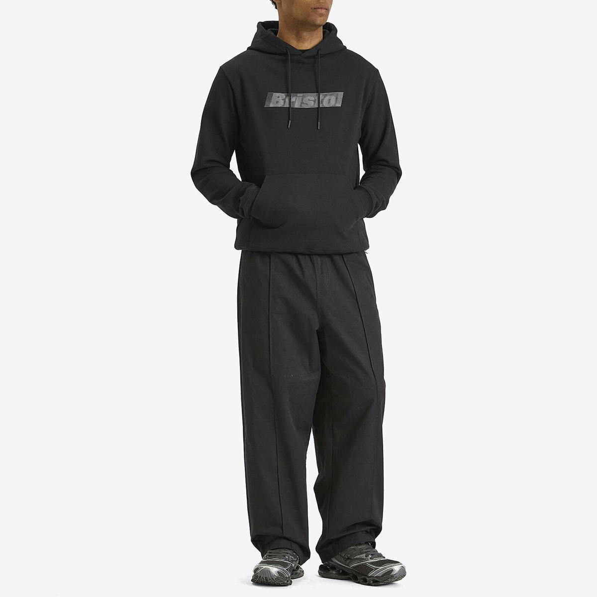 F.C. Real Bristol Men's Effect Line Logo Team Hoodie in Black