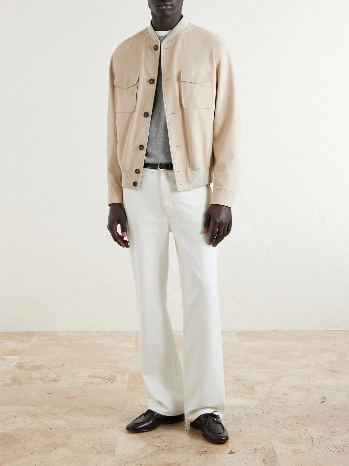 Slowear - Suede Bomber Jacket - Neutrals