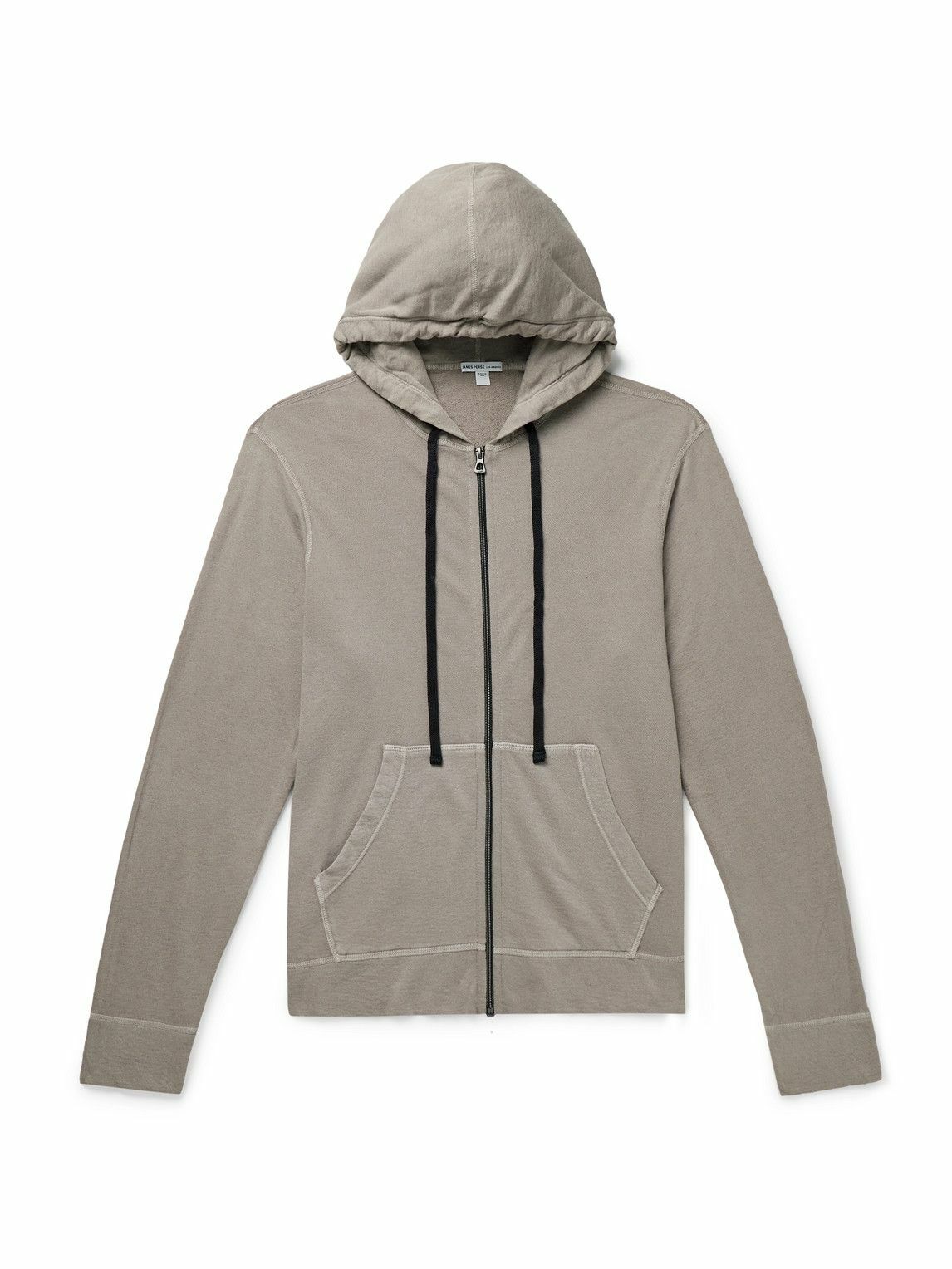 James Perse - Garment-Dyed Cotton-Jersey Zip-Up Hoodie - Gray