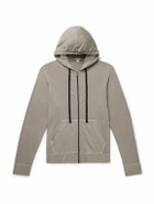 James Perse - Garment-Dyed Cotton-Jersey Zip-Up Hoodie - Gray