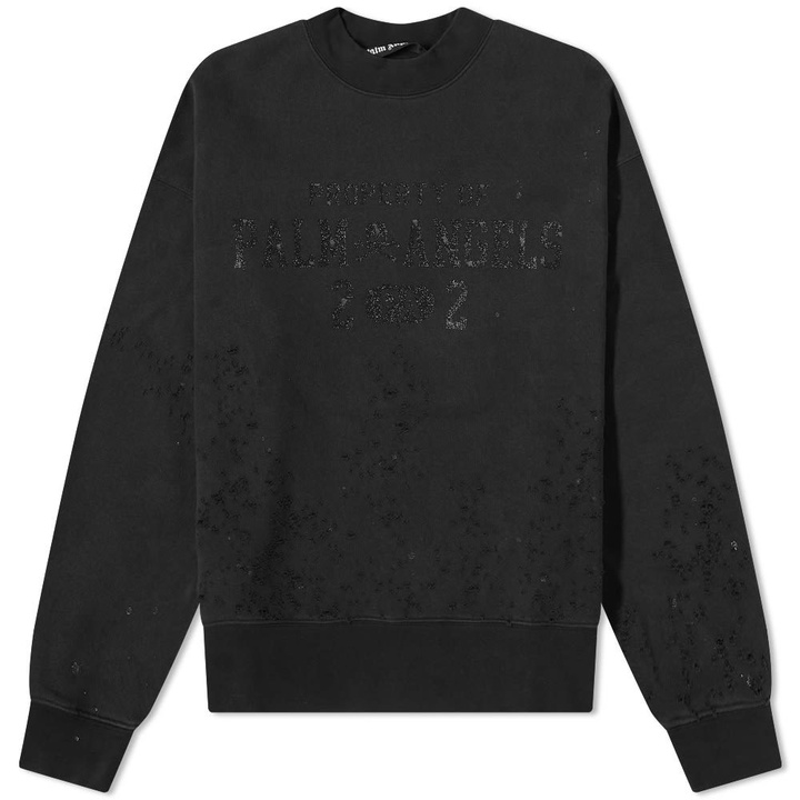 Photo: Palm Angels Damaged Logo Crew Sweat