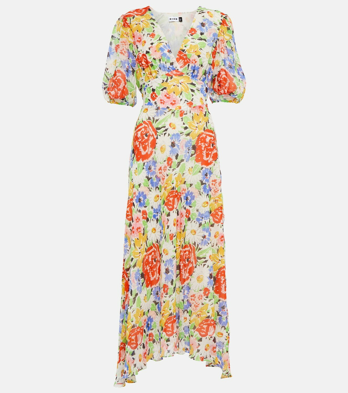 rixo floral midi dress Katie Midi Dress in Red Milos Floral Cream