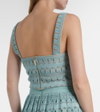 Elie Saab Knitted silk-blend crop top