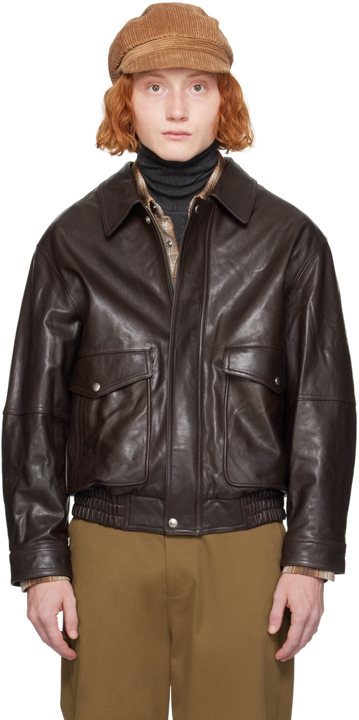 【新品未使用】DUNST OVERSIZED LEATHER レザージャケット Dunst Brown Oversized Leather Jacket Dunst