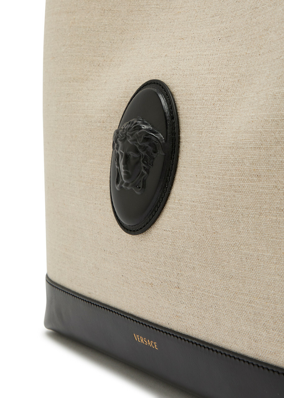 Versace Large Leather and Canvas Tote bag - Black - One Size