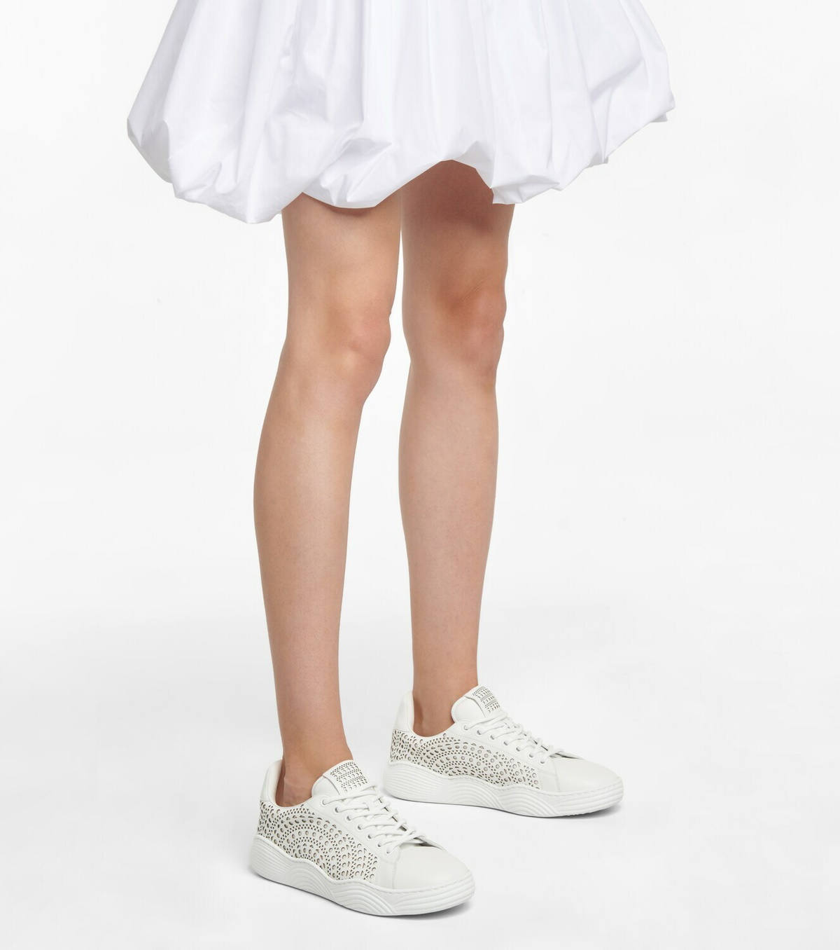 Alaïa Lazer-cut leather sneakers