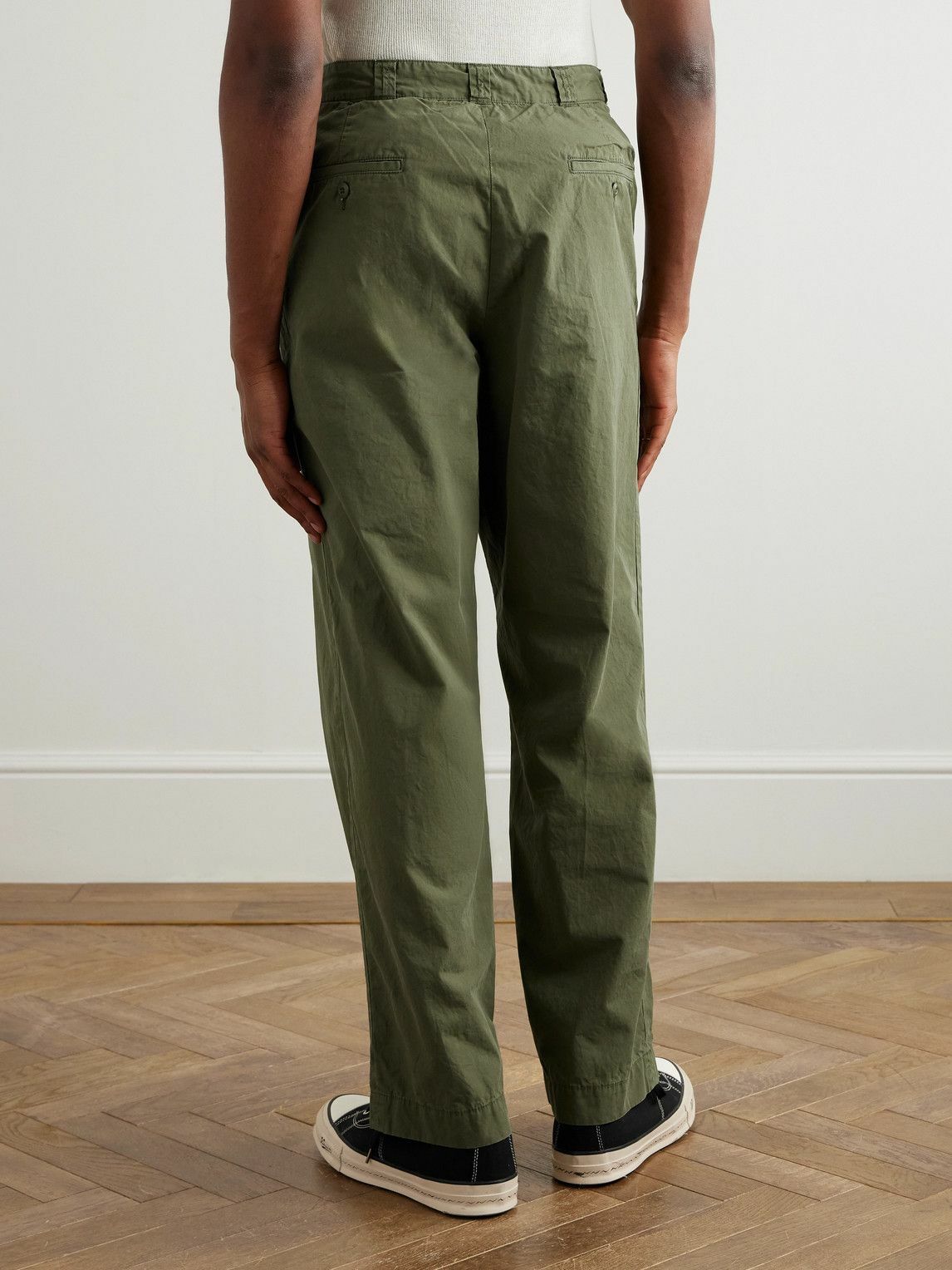 Remi Relief - Straight-Leg Cotton-Canvas Trousers - Green