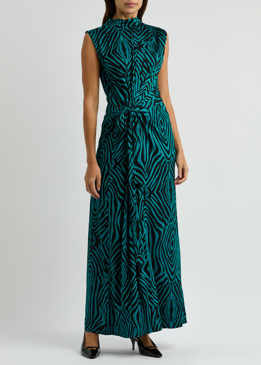 Diane Von Furstenberg Geri Zebra-print Jersey Maxi Dress Blue Diane von  Furstenberg