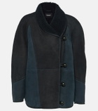 Marant Etoile Abeni shearling-lined suede jacket
