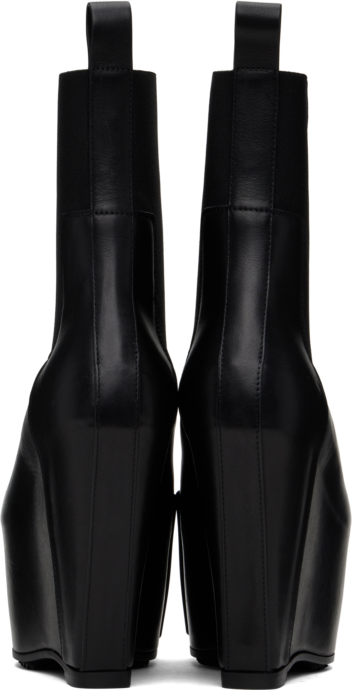 Rick Owens Black Porterville Grilled Wedge Beatle Chelsea Boots