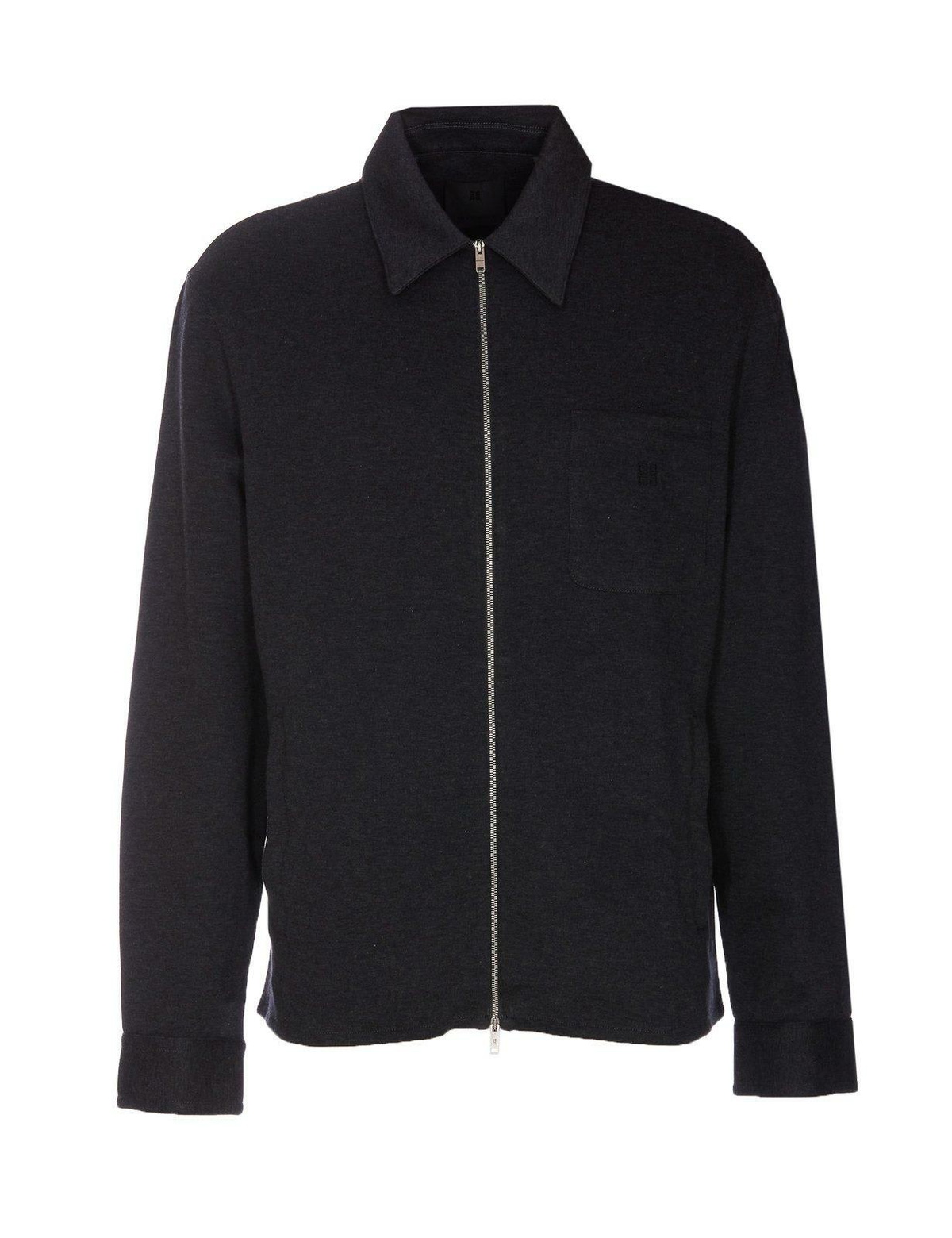 Givenchy - Chito Printed Cotton-Poplin Zip-Up Shirt - Blue Givenchy - Chito Printed Cotton-Poplin Zip-Up Shirt - Blue